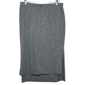 HEM & THREAD | Womens Gray Jersey High Low Comfortable Skirt | Size L